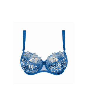Agathe - Underwired low-necked bra - 0576 BLEU LAZULI
