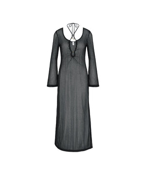 Beach MyWear Crochet Long Dress LSL - Dress - 0004 BLACK