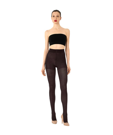 Merino Net Effect - Tights - 4870 dark wood