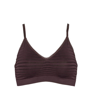 Lucia - Bra Top Stripe - 044 Dark brown