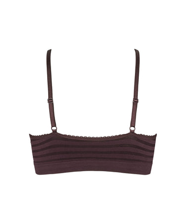 Lucia - Bra Top Stripe - 044 Dark brown