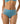Teal lace underwear on a white background