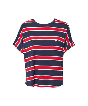 Softness - Stripe Ss T-shirt - 393 Midnight blue