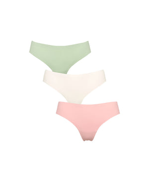 Seamless - String W Lace 3-pack - 522 Dusty green