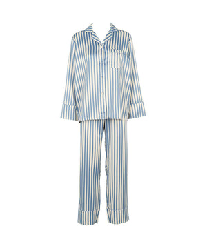 Leo - Sateen Pyjamas - 075 Stone blue