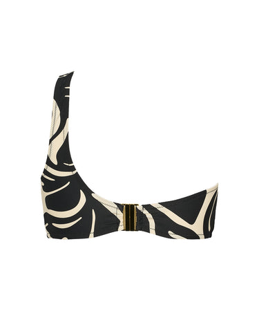 Miami - One Shoulder Top Aop - 024 Black/ivory