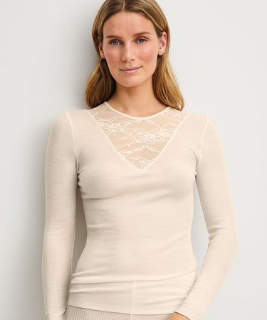 Silky Wool Glam - Shirt Long-Sleeve - 904 Charm cream