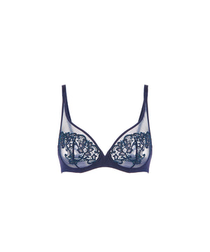Saga - Plunging Underwired Bra - 556 Sapphire