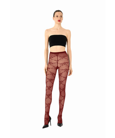 Floral Lace - Tights - 3265 bordeaux