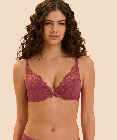 Wish - Plunging Push-up Bra - 439 Santal Pink