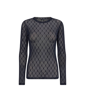 Hype the Detail - Mesh Blouse - 49 Navy
