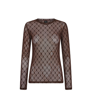 Hype the Detail - Mesh Blouse - 89 Brun