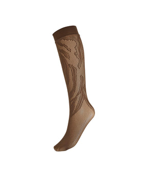 Rosebloom Net - Knee Highs & Overknees - 4884 roasted tea
