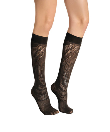 Rosebloom Net - Knee Highs & Overknees - 7005 black
