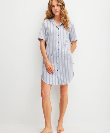 Striped Dreams - Sleepshirt - 395 AURA BLUE