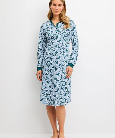 Midnight Flowers - Nightdress - 520 Dark petrol