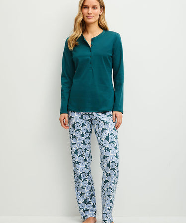 Midnight Flowers - Pyjama - 520 Dark petrol