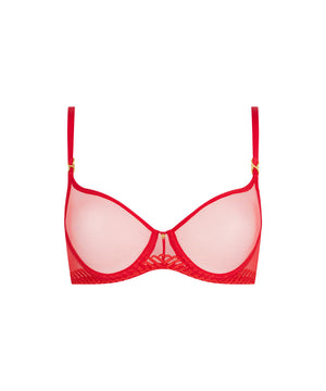 Sheer Emotion - Half Cup Bra - DIVA RED