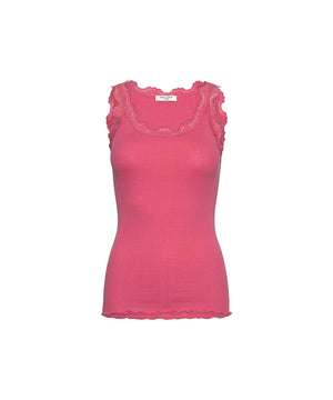 Babette - Silk SL U-neck Lace Top - 049 rapture rose