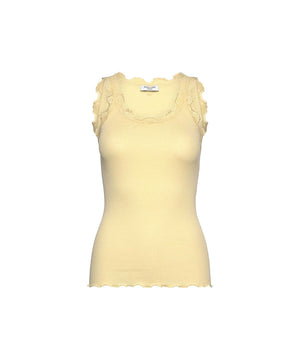 Babette - Silk SL U-neck Lace Top - 056 flan