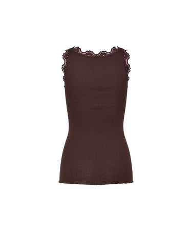 Babette - Top Regular W/Vintage Lace - 856 Mole