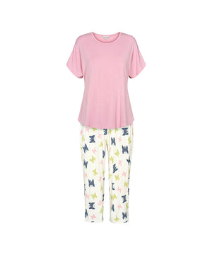 Bamboo - Short-sleeve Pj Pirate Pants - 670 Botanic Butterfly