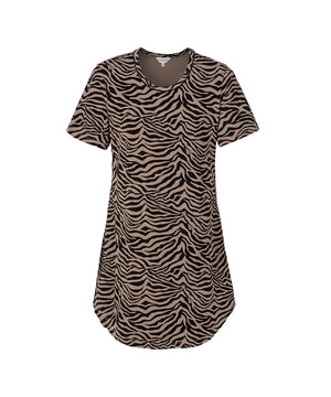 Nightwear - Nightgown Sh.sl. - 2712 Brun/Svart