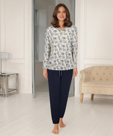 Nightwear - Pyjamas Set - 7600 Blå