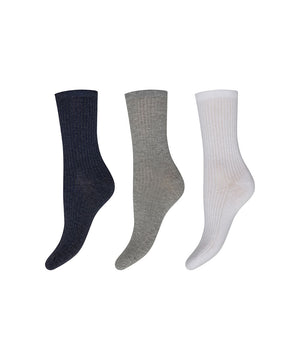 Cotton - 3-pack Ankle Sock - 10094 Multifarvet