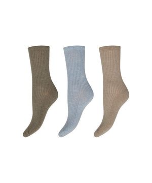 Cotton - 3-pack Ankle Sock - 10095 Multifarvet
