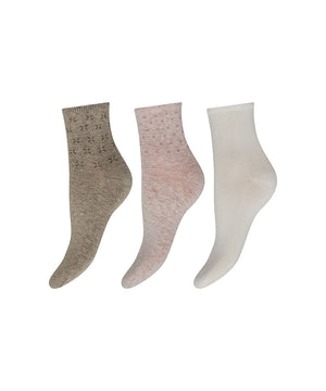 Bamboo - 3-pack Ankle Sock - 10092 Multifarvet