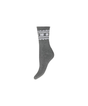 Decoy - Cosy X-mas Socks - 1130 Lys grå melange