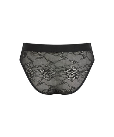 Lace - Picot Lace Brief - Black