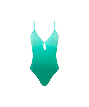 SWIM ONE SIZE - Plunge Swimsuit - C78 LAGOON TIE & DYE