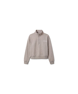Logo Cotton Jersey - Heavy Jersey 1/4 Zip Top- Grap - P7A B10 Grey Heather