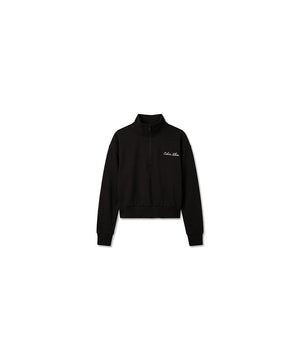 Logo Cotton Jersey - Heavy Jersey 1/4 Zip Top- Grap - UB1 Black