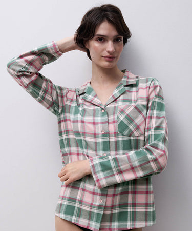 HEAT - T-shirt Long Sleeves - F09 BLUE SURF CHECKS