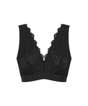 Lace - Picot Lace Fuller Cup Bra - Black