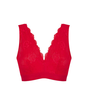 Lace - Picot Lace Fuller Cup Bra - Red