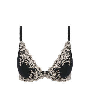 Lace - Plunge Underwire Bra - BLK BLACK