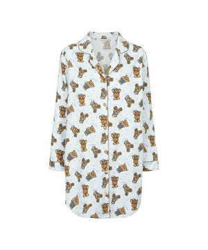 Cotton - Flannel Nightshirt - 1074 BLUE TEDDY