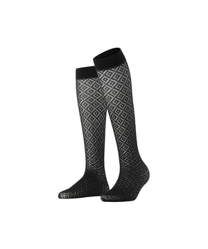 Tessellating KH - Knee High Socks/Overknees - 3009 BLACK