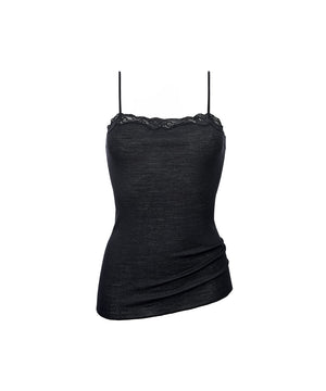 Richesse Lace - Spaghetti top - 996 BLACK