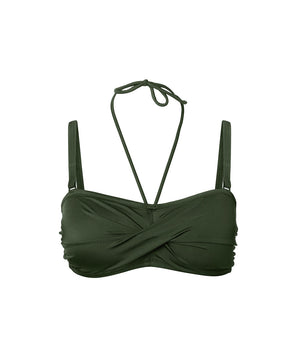 Swimwear - Bandeau bikini top - W076 OLIVE