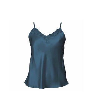 Pure Silk - Camisole W. Lace - 112 DARK PETROL