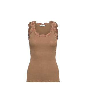 Silk - Top Regular W/Vintage Lace - 031 TIGERS EYE