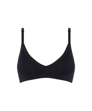 Softstretch - Stripes Bralette Padded - 011 BLACK