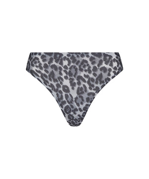 Softstretch - Thong / Print - B16 GREY LEOPARD