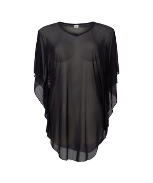 Swimwear - Beach Poncho - W099 BLACK