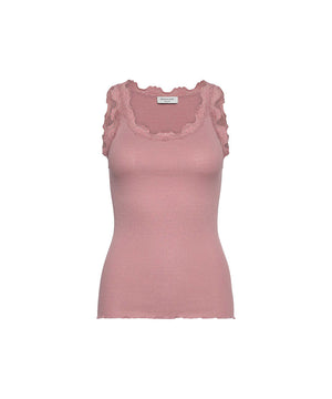 Silk - Top Regular W/Vintage Lace - 388 WOODROSE